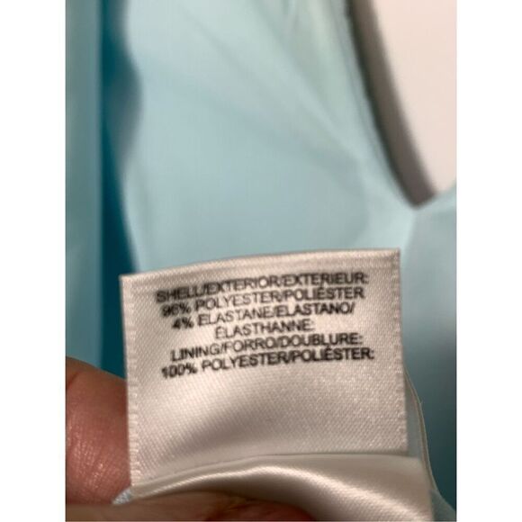 Papagallo Women's Blue Knee Length Split Neck Lined Sheath Dress Blue Size 10 - Picture 8 of 9